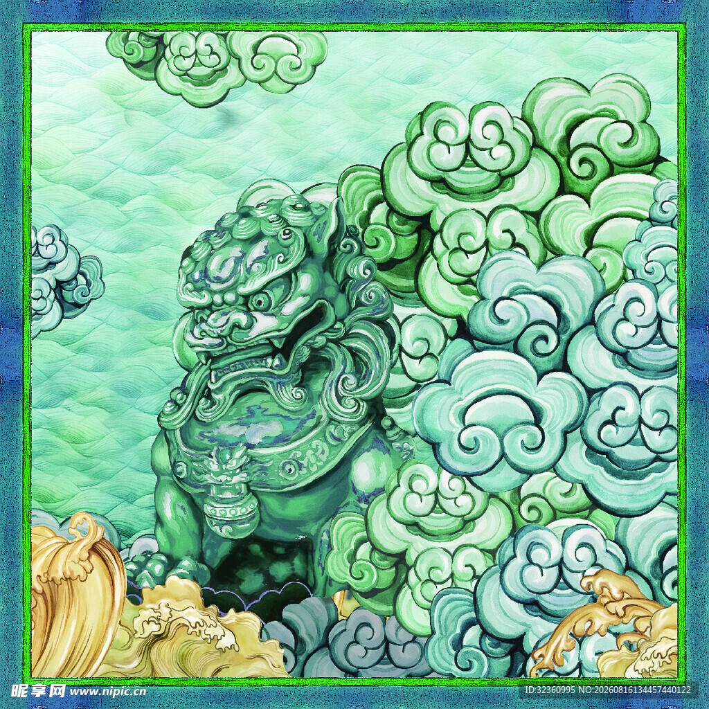 奇幻云间神兽图