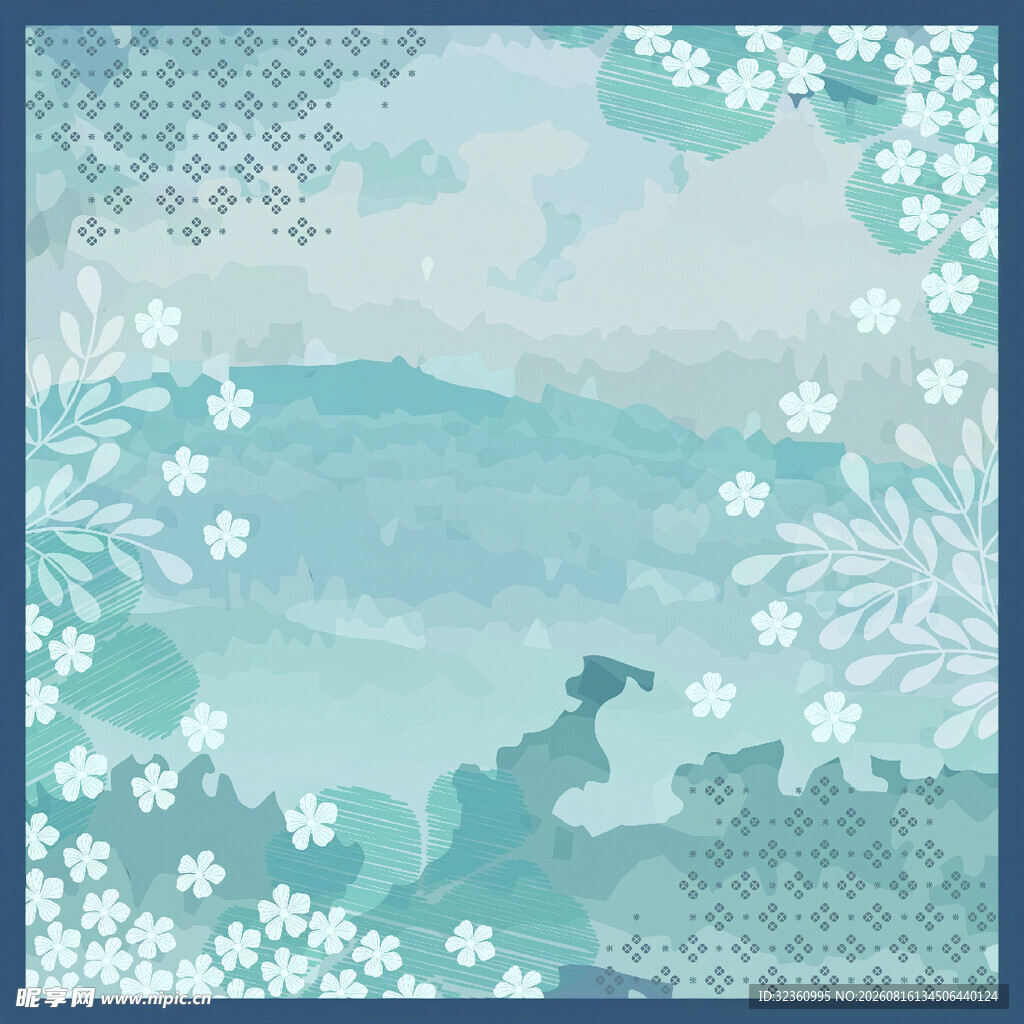 古风山水花鸟意境插画