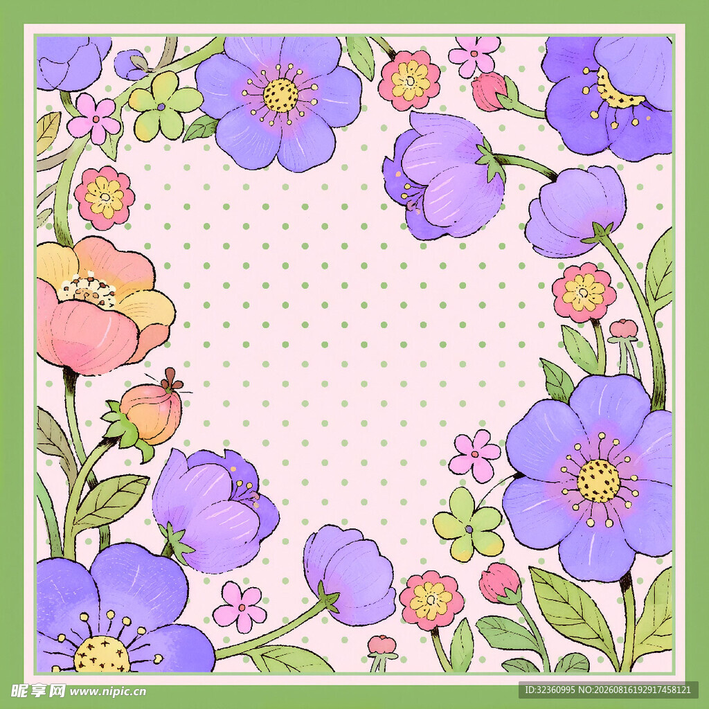 花卉边框背景图