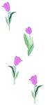 手绘紫色郁金香花卉图案