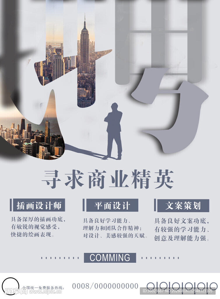 诚信招聘海报