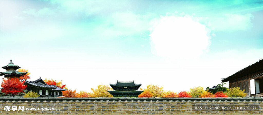 古代建筑群风景图