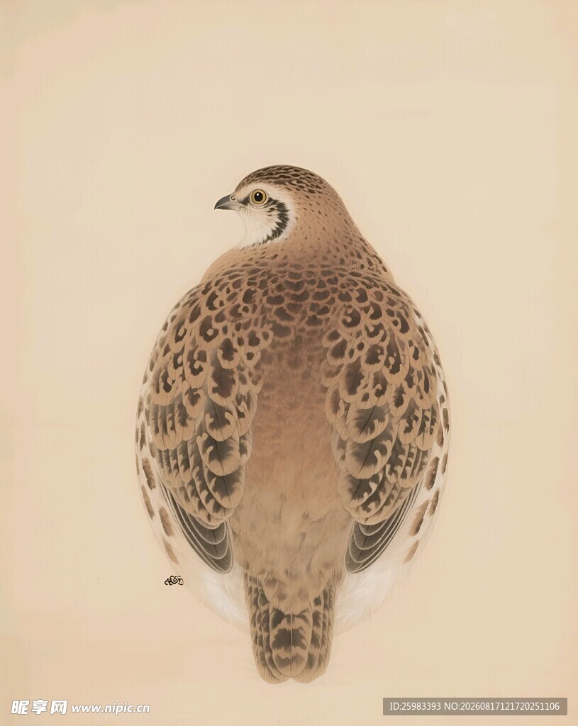 斑点鹌鹑插画