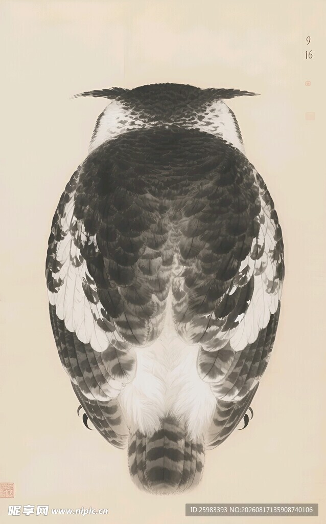 冠鹰雕插画