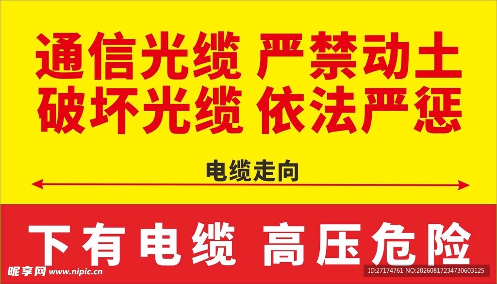 通信光缆警示标识