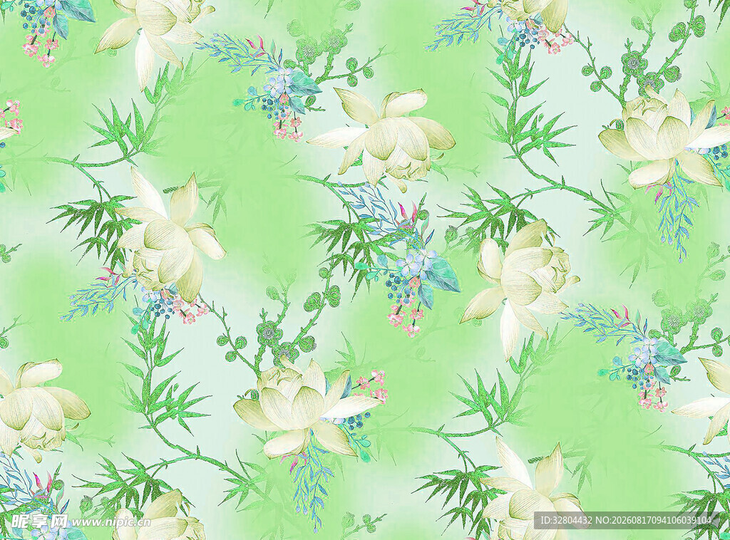 小碎花 数码印花 绣花布花型