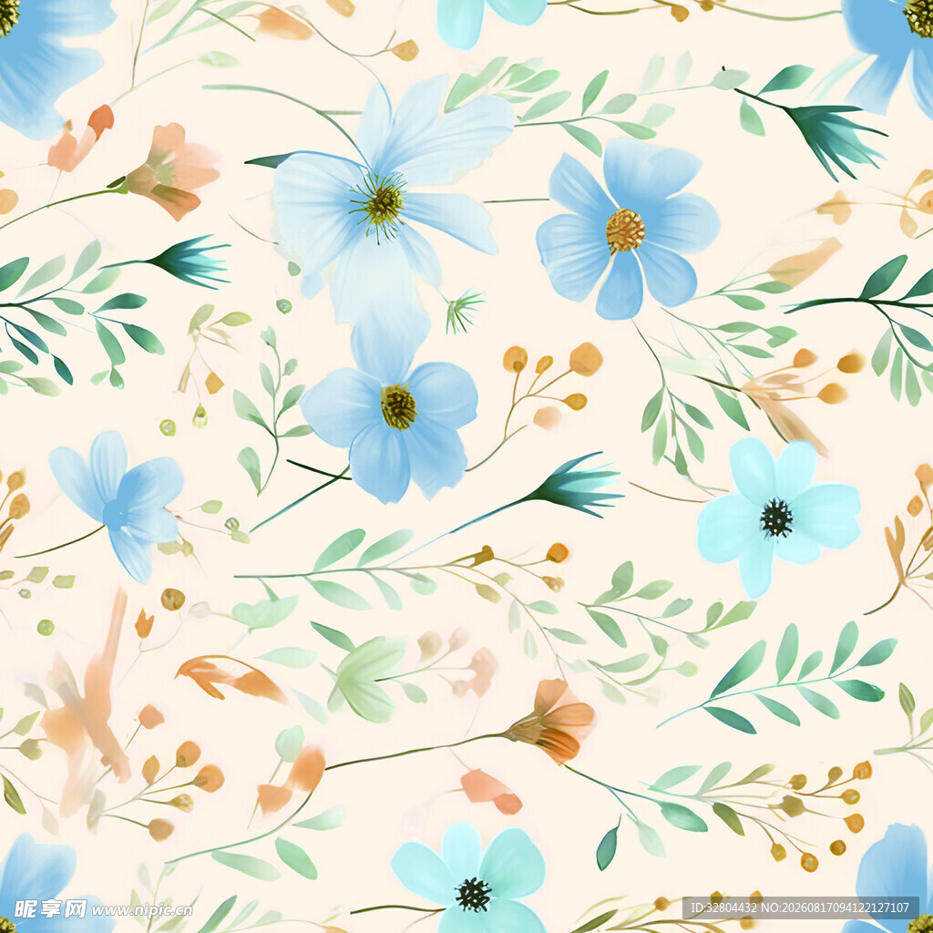 小碎花 数码印花 绣花布花型