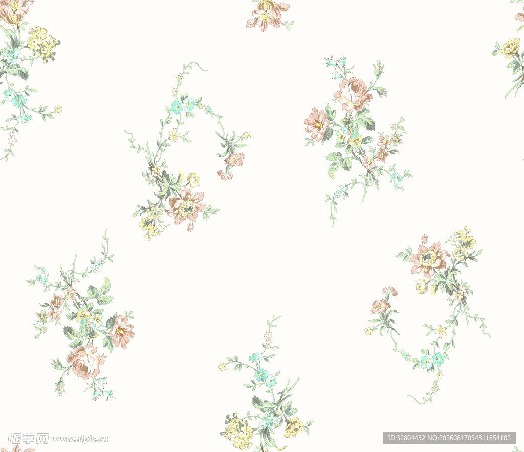 小碎花 数码印花 绣花布花型