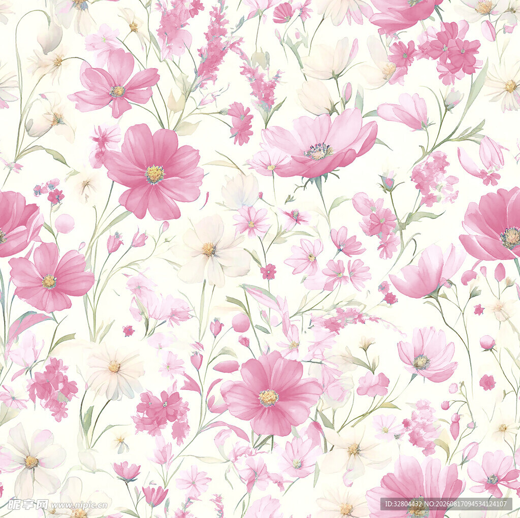 小碎花 数码印花 绣花布花型