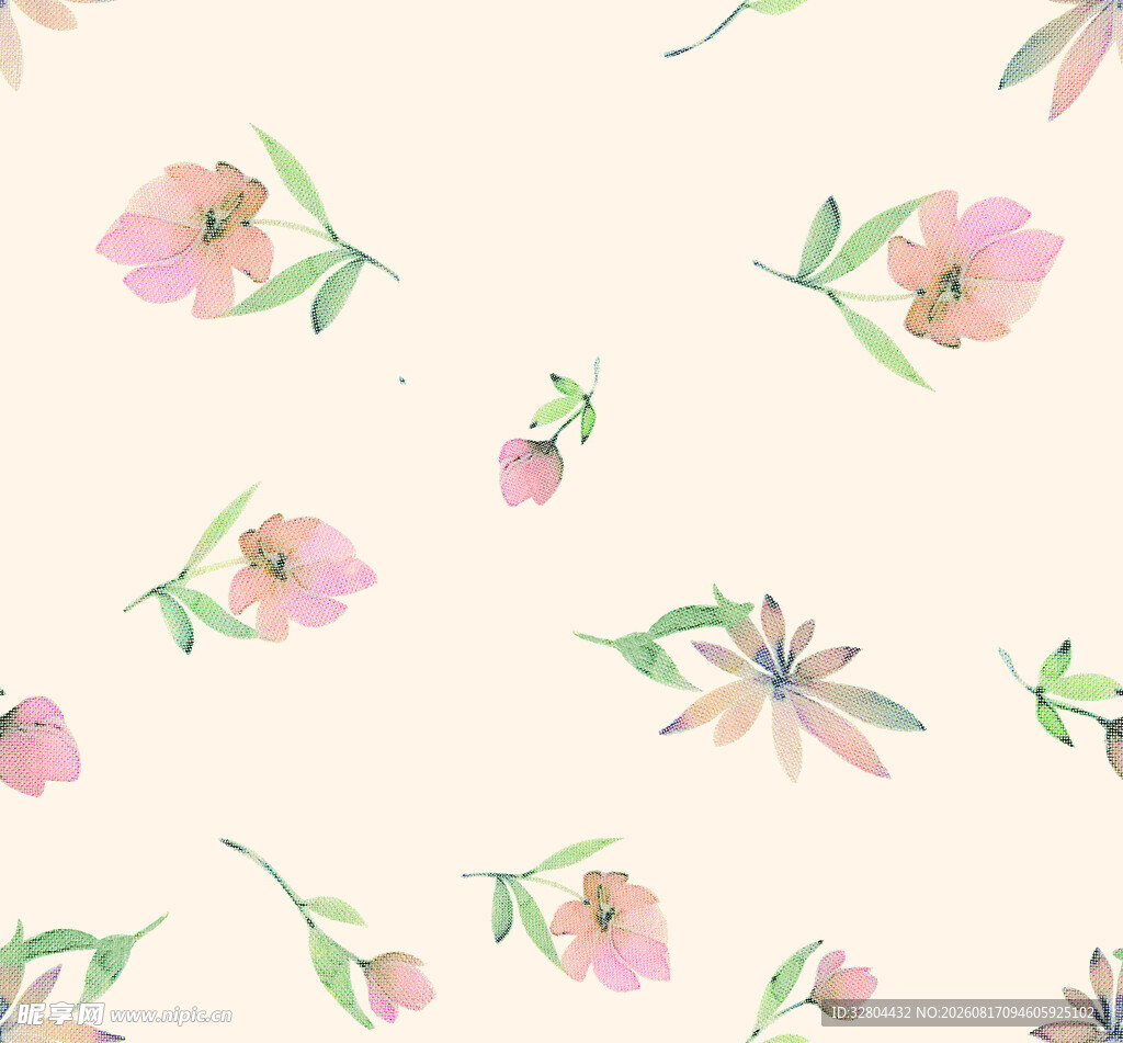 小碎花 数码印花 绣花布花型