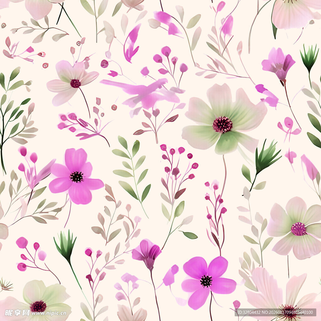 小碎花 数码印花 绣花布花型
