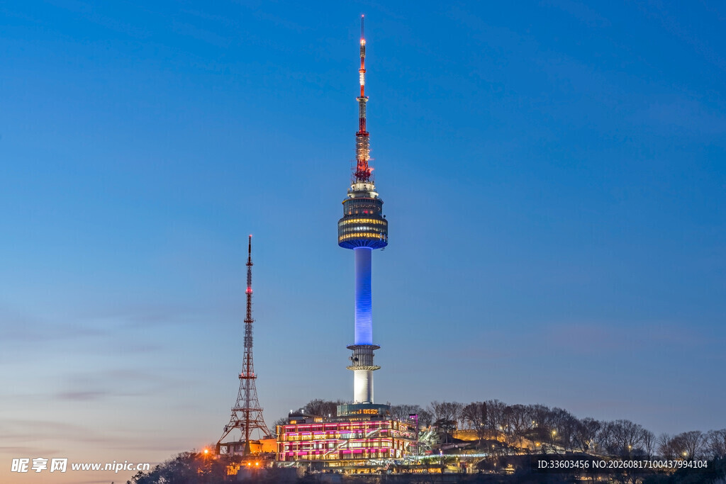 首尔塔夜景璀璨城市地标