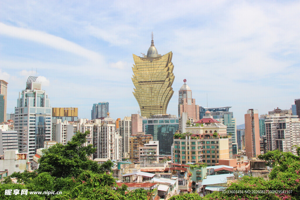 澳门城市景观中的标志性建筑