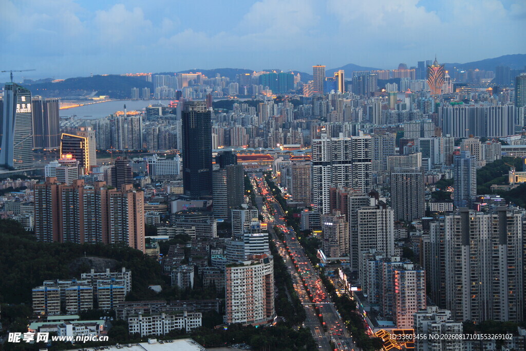 繁华都市夜景俯瞰