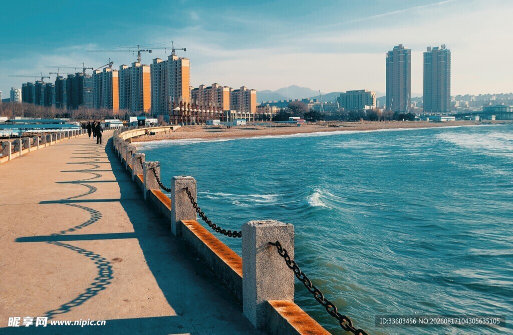 海滨城市美丽海岸线风光