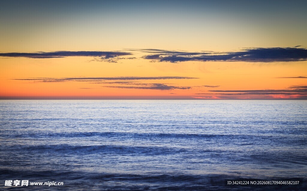 海上壮丽日落美景