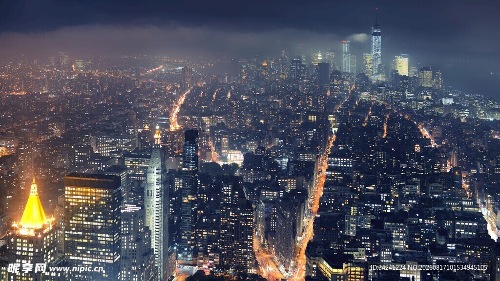 璀璨都市夜景俯瞰图