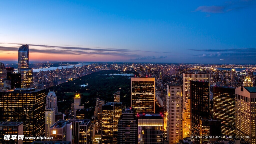纽约城市璀璨夜景