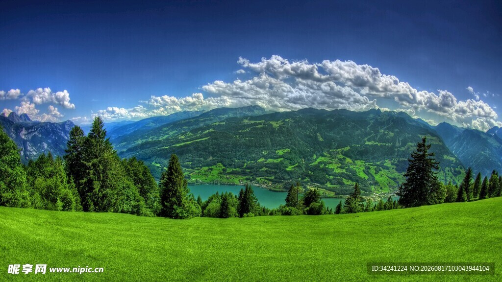 翠绿山间美景