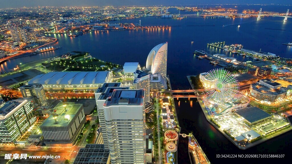 繁华都市夜景俯瞰图