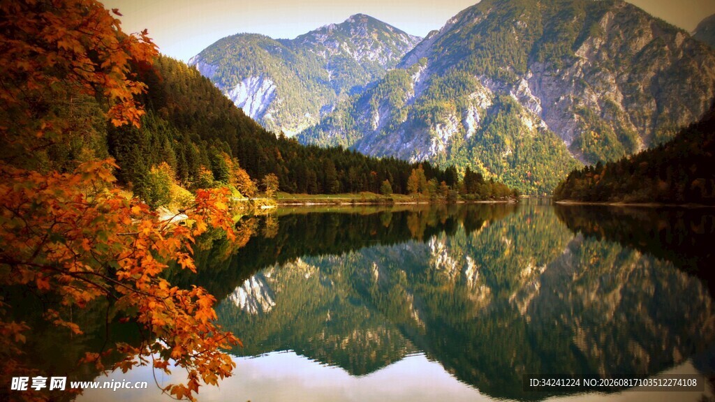 秋日山水湖景绝美风光