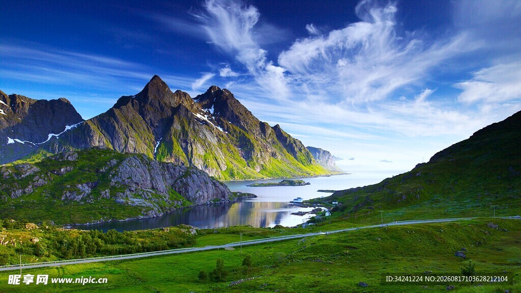 壮美山间风景湖光山色