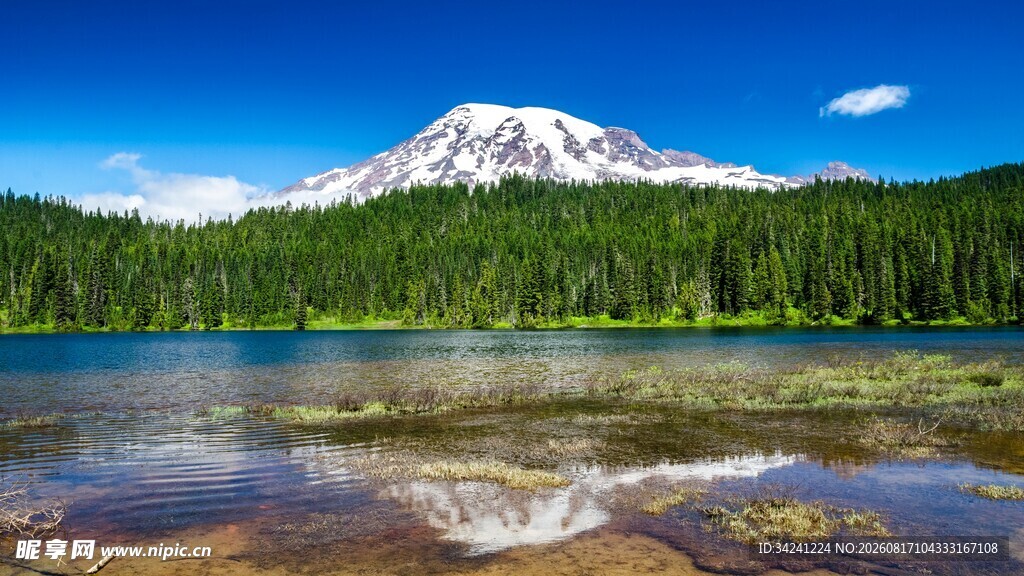 雪山湖泊美景