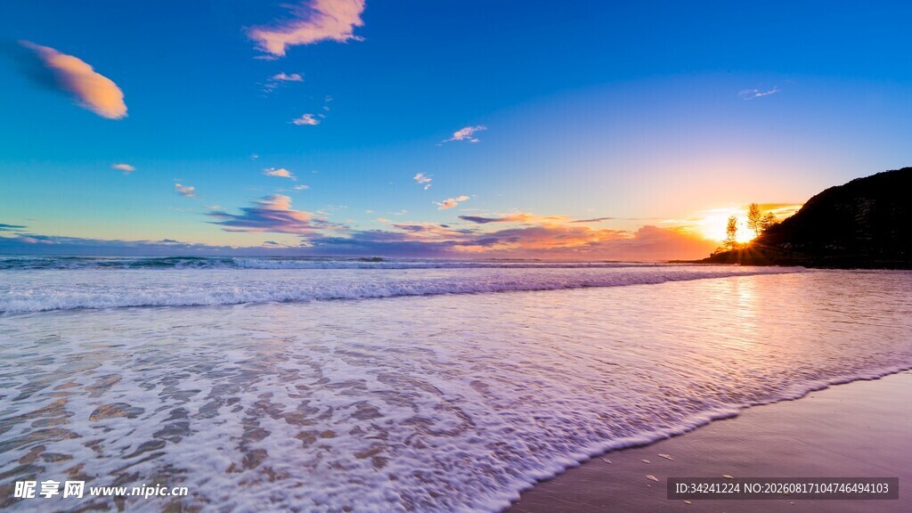 海边浪漫日落美景