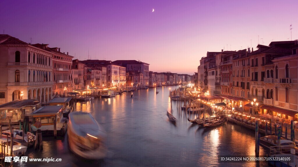 威尼斯水城浪漫夜景