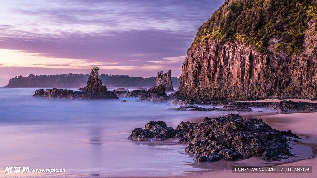 海岸黄昏美景