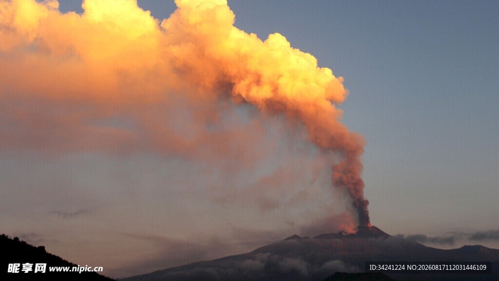 火山喷发壮观景象
