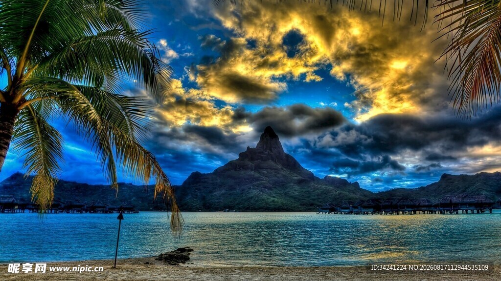 梦幻海岛黄昏美景