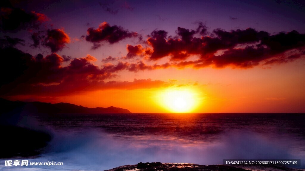 海边壮丽日落美景