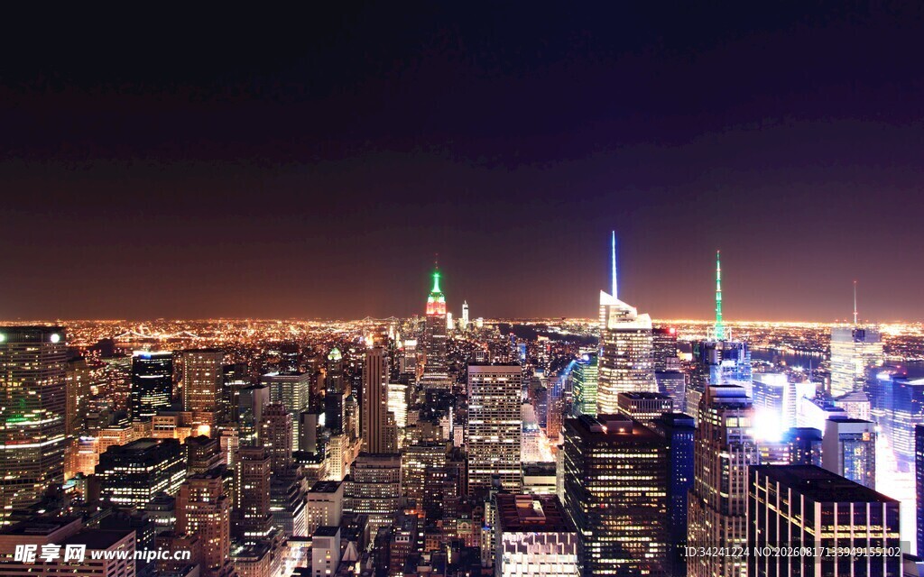 繁华都市璀璨夜景