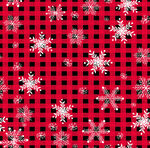 红底雪花格子圣诞图案
