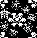 黑白雪花图案设计素材