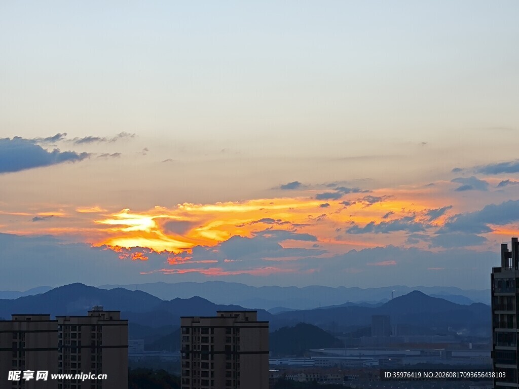 城市日落美景
