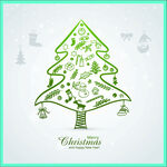 简约绿色圣诞树装饰图案