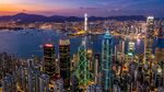 城市夜景香港都市海港