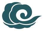 国风青绿色祥云纹样 logo