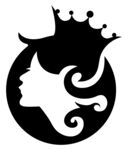 皇冠女王黑白剪影 logo