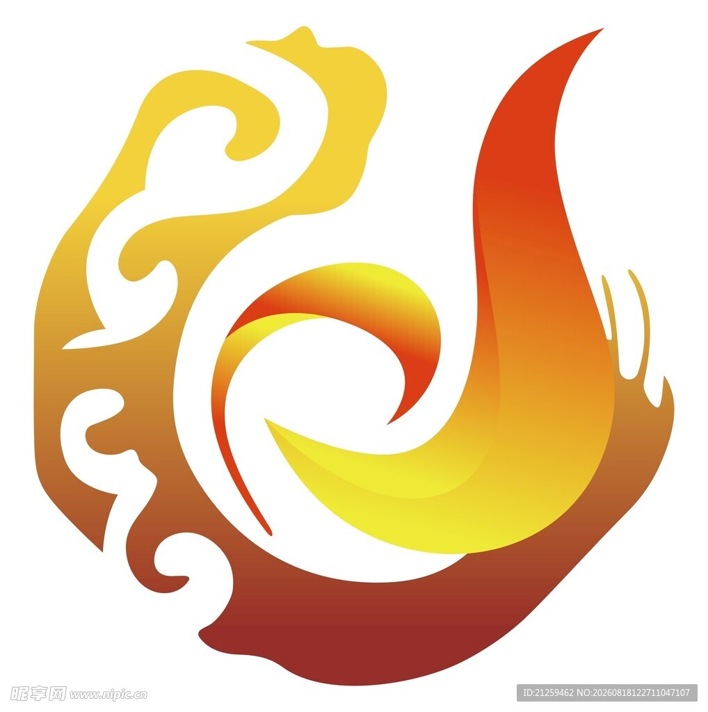 渐变龙凤融合中式 logo