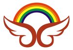彩虹翅膀童趣矢量 logo