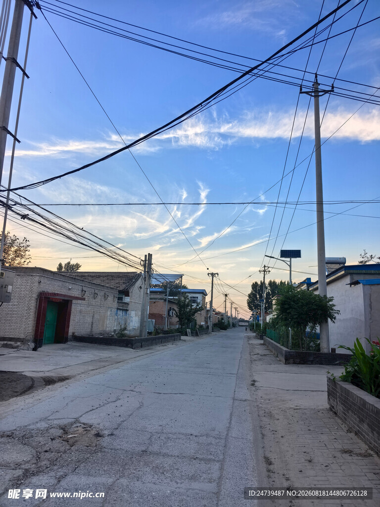 乡村小路的宁静日常