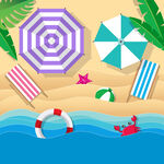 夏天海滩俯视