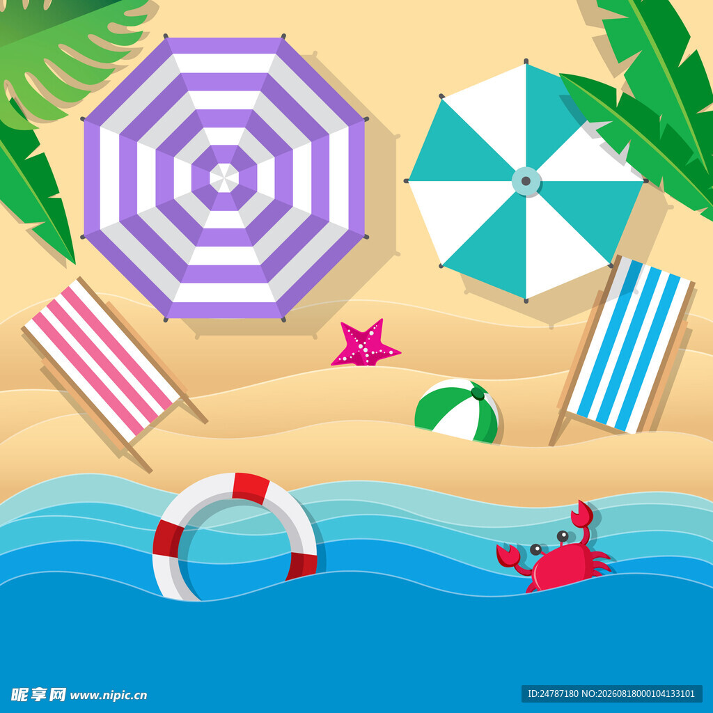 夏天海滩俯视