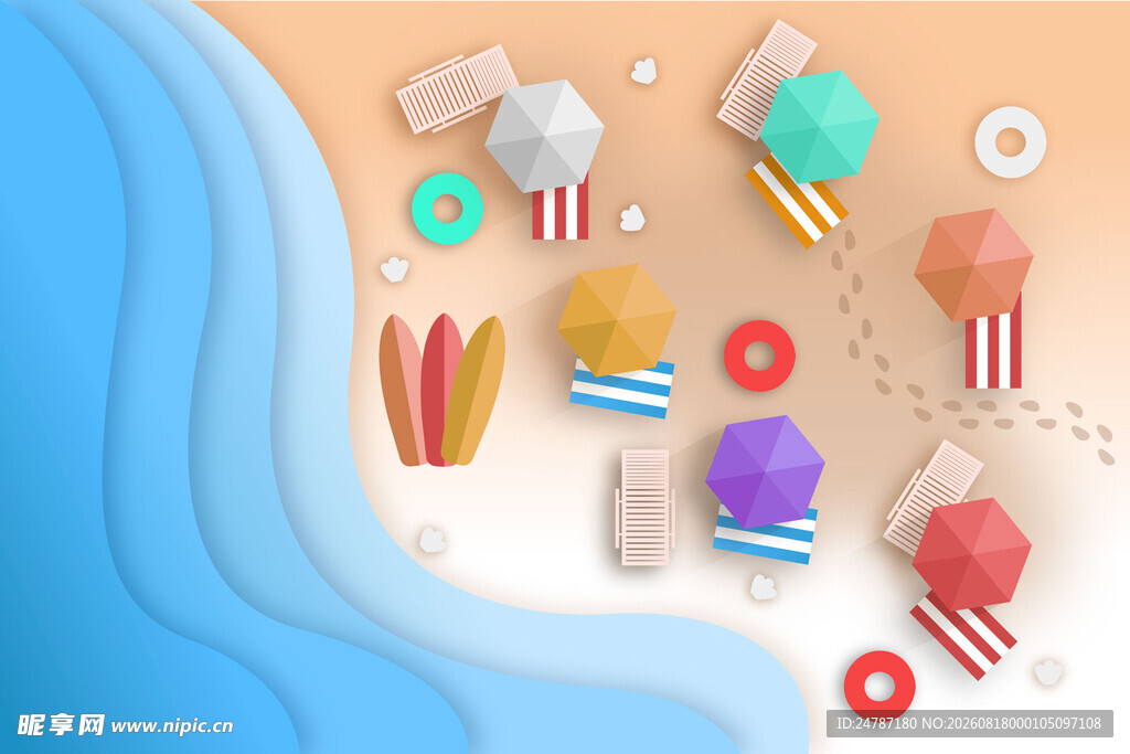 夏天海滩俯视