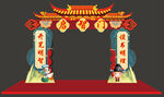 中式传统门楼装饰场景