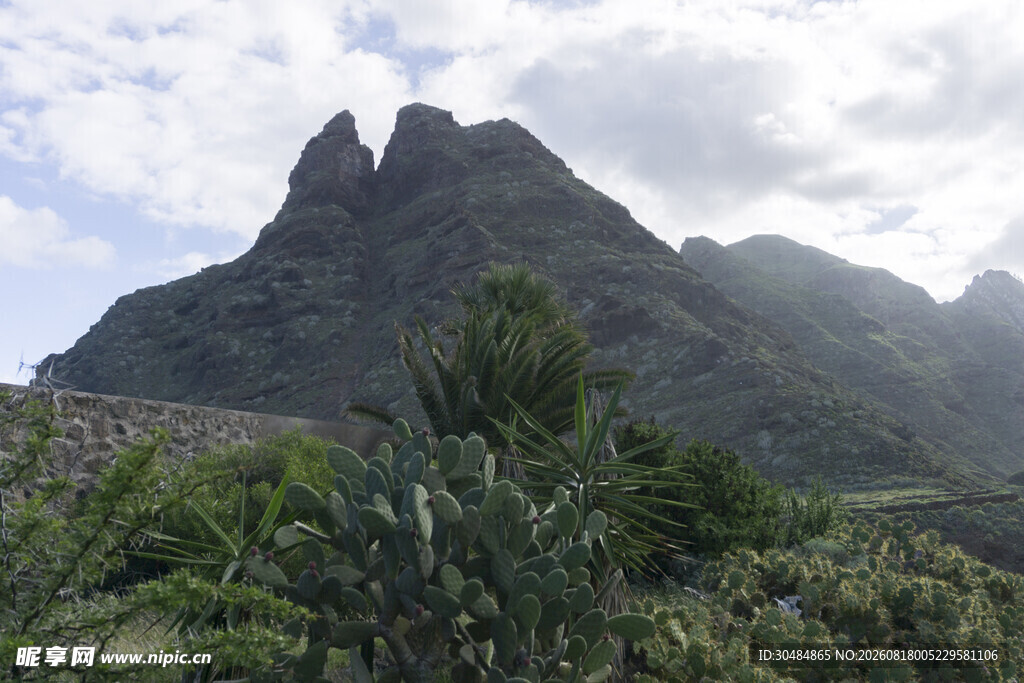 山峦绿植间的壮美自然景观