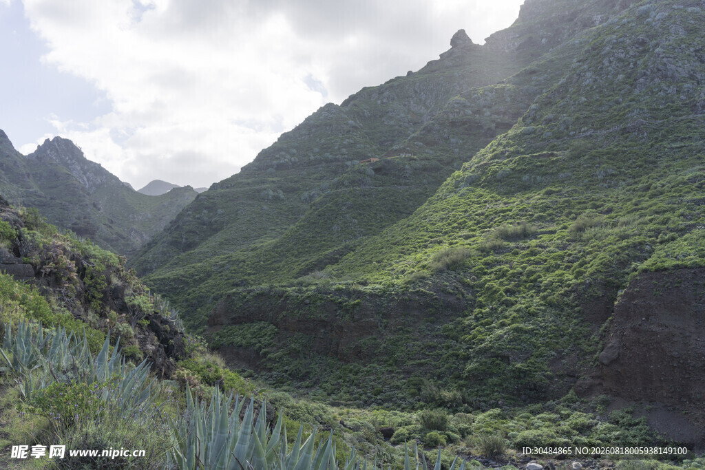 青山绿野间的秀丽山景
